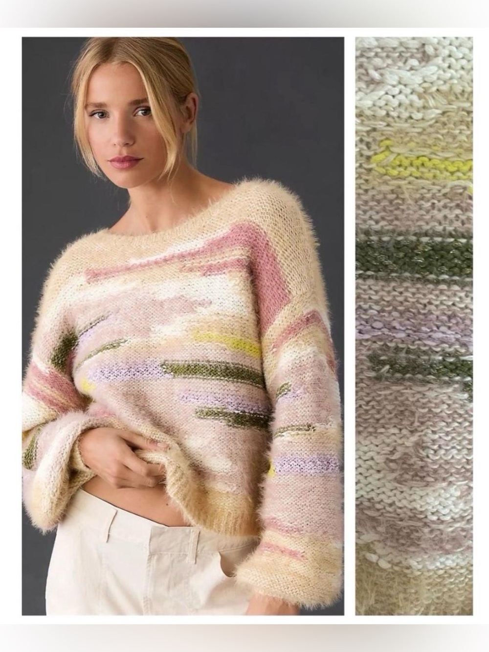 Anthropologie Pilcro Boat Neck Cropped Sweater - Women’s Sweater Size Small - Picture 6 of 7